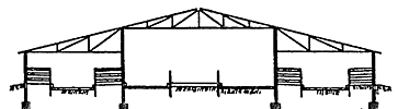 Crossection of building